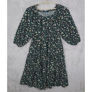 Old Navy Dress Size XL Long Sleeve Tiered Floral Maxi Swing Cottagecore Pockets